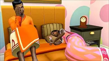 Jouer Papa indien est allé dans le lit de sa fille sous sa couette car il faisait trop froid dans sa chambre et il ne s'attendait pas à ce que sa fille soit nue au lit